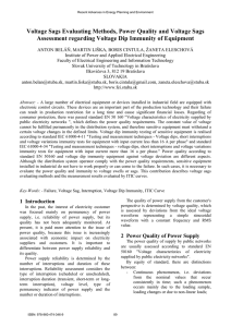 Voltage Sags Evaluating Methods, Power Quality and