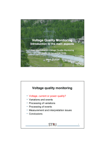 Voltage Quality Monitoring Voltage quality monitoring