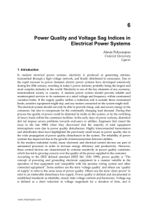 Power Quality and Voltage Sag Indices in Electrical Power