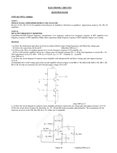 ELECTRONIC CIRCUITS QUESTION BANK