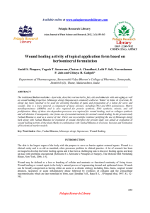 Wound healing activity of topical application form based