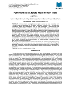 Feminism as a Literary Movement in India
