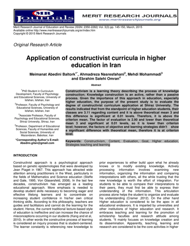 merit research journal of education and review