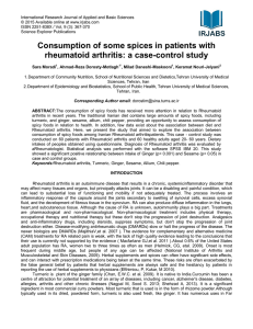 Consumption of some spices in patients with rheumatoid arthritis: a