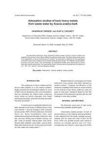 Adsorption studies of toxic heavy metals from waste water by Acacia