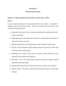 Experiment-1: Global proteomic analysis Objective: To study the