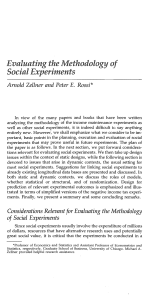 Evaluating the Methodology of Social Experiments
