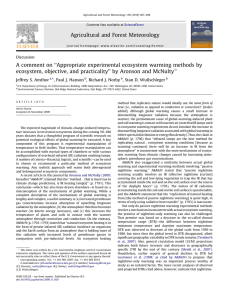 A comment on ``Appropriate experimental ecosystem warming