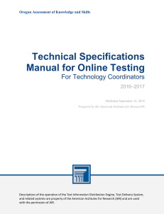 Technical Specifications Manual