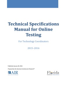 Technical Specifications Manual