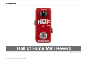Hall of Fame Mini Reverb Manual
