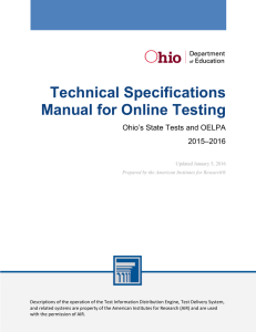 Technical Specifications Manual