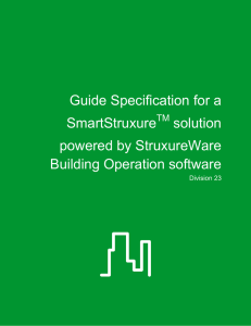 Guide Specification for a SmartStruxure solution