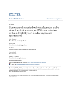 Nanotextured superhydrophobic electrodes enable - Purdue e-Pubs