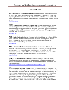 Standards Acronyms - InfoComm International