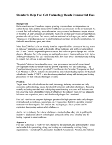 (CSA): Standards Help Fuel Cell Technology Reach Commercial Uses