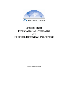 Handbook of International Standards on Pretrial Detention