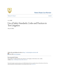 Use of Safety Standards, Codes and Practices in
