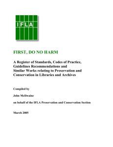 FIRST, DO NO HARM: A Register of Standards, Codes of
