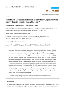 Tube-Super Dielectric Materials: Electrostatic Capacitors with