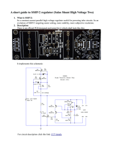 A short guide to SSHV2 regulator (Salas Shunt High Voltage Two)