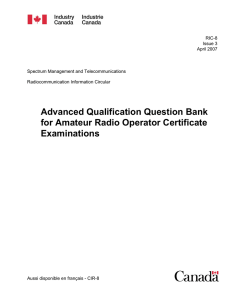 Advanced Qualification Question Bank for Amateur Radio Operator