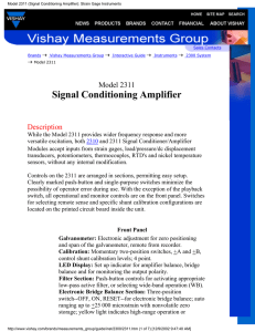 Vishay Signal Conditioning Amp Data Sheet