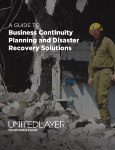 Disaster Recovery Guide