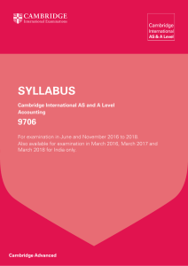 Accounting 9706 Syllabus 2016