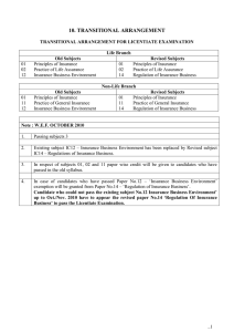 10. transitional arrangement - Insurance Institute of India