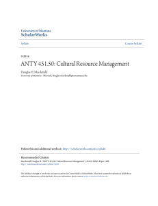 ANTY 451.50: Cultural Resource Management