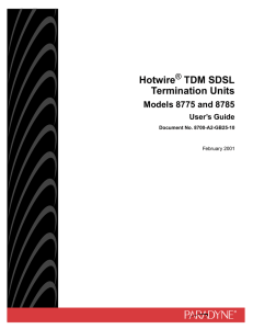 Hotwire TDM SDSL Termination Units, Models 8775 and 8785