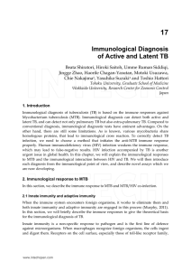 Immunological Diagnosis of Active and Latent TB