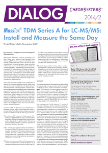 MassTox® TDM Series A for LC-MS/MS: Install and Measure the