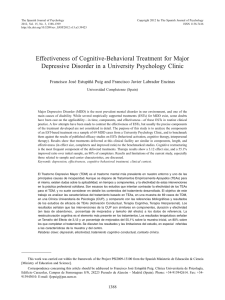 Effectiveness of Cognitive-Behavioral Treatment for Major
