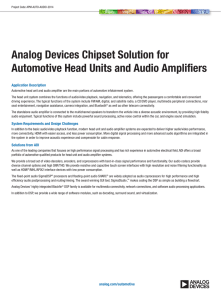 Analog Devices Chipset Solution for Automotive Head Units and