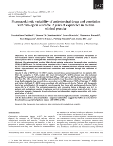 Pharmacokinetic variability of antiretroviral drugs and correlation