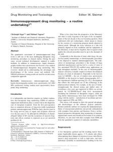 Immunosuppressant drug monitoring – a routine undertaking?1)