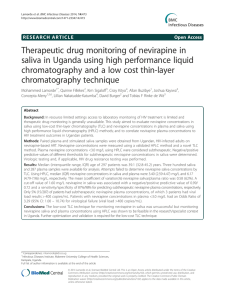 Therapeutic drug monitoring of nevirapine in saliva