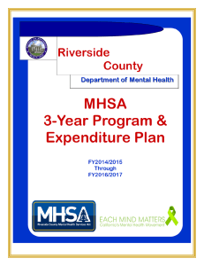 3-Year MHSA Program and Expenditure Plan for FY14/15 through