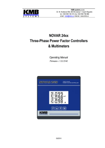 Novar 24xx PFC Operating Manual