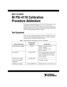 NI PXI-4110 Calibration Procedure Addendum