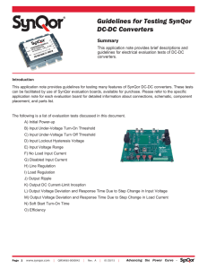 Guidelines for Testing Synqor DC‑DC Converters