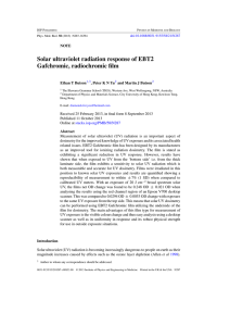 Solar ultraviolet radiation response of EBT2 Gafchromic