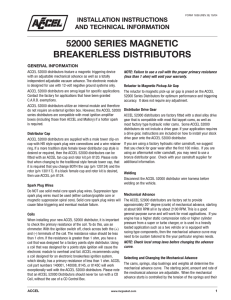 Accel 52201 Distributor Installation Instructions