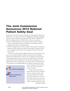 National Patient Safety Goal on Alarm