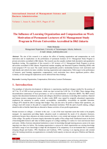 The Influence of Learning Organization and