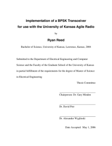 Implementation of a BPSK Transceiver for use with the