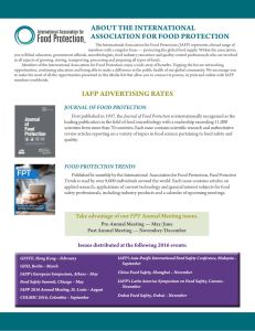 Advertiser Media Kit - International Association for Food Protection