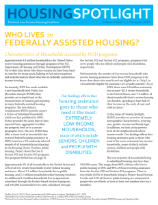 Housing Spotlight: Who lives in Federally Assisted Housing?
